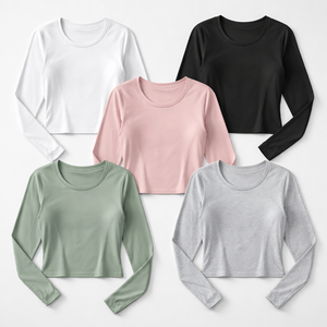 Ventes en gros de hauts de yoga à manches longues pour femmes - Designs personnalisés disponibles auprès d'un fournisseur direct d'usine - Product Image 5
