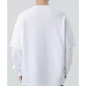 Camiseta de manga larga para hombre, mezcla de algodón de primera calidad, cuello redondo informal, estilo moderno, cómoda y transpirable - Product Image 5