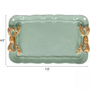 Plateau de service rectangulaire en laiton poli avec poignées, vaisselle moderne pour servir les aliments - Product Image 6