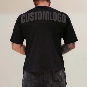 T-shirt de sport surdimensionné 220 g/m² pour hommes, grande taille, coton épais, streetwear, impression personnalisée DTF DTG, tee-shirt oversize - Product Image 4
