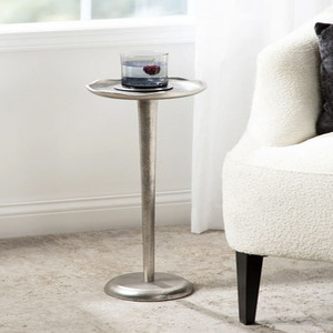 Modern Metal Pedestal Drink <b>Table</b> <b>Round</b> Minimalist Design Indoor Living Room Metal <b>Side</b> <b>Tables</b> - Product Image 5