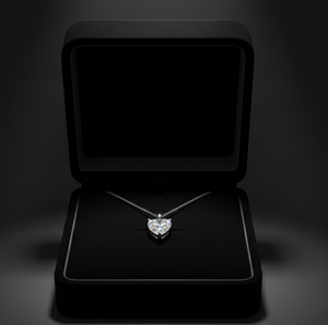 Pendentif en or 14 carats avec diamant solitaire en forme de cœur de 2,00 carats, bijoux fins - Product Image 3