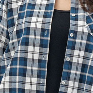 Camisa de Franela para Mujer, Corte Regular, Diseño Liso, Mangas Anchas, Cierre de Botones, Ecológica, Secado Rápido, Anti-Pilling, 100% Algodón - Product Image 6