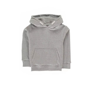 Sweat-shirt à capuche gris pour bébés garçons, couleur unie, manches longues, coupe décontractée, taille élastique, vêtements d'automne - Product Image 3