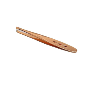 Rose Gold Stainless Steel Slant Tip Eyebrow Tweezers Professional Beauty <b>Tool</b> for Home and Salon Use Precision Grooming - Product Image 1