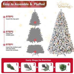 Albero di Natale Artificiale 4ft con 366 Rami in PVC, 21 Coni di Pino, 150 Luci LED Colorate su Filo Metallico per Decorazioni Festive - Product Image 2