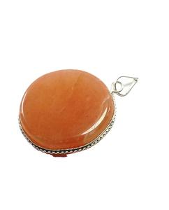 Pendentif aventurine rouge de haute qualité Style classique cristal de Quartz pendentif pièce ronde collier de pierres précieuses grossiste de pierre de guérison - Product Image 1