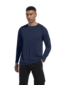 <b>Men's</b> Outdoor Fitness Running Casual long sleeve T-<b>Shirt</b> 100% Cotton Quick-Dry Long Sleeve Slim Fit Solid Color <b>Pocket</b> Knitted - Product Image 5