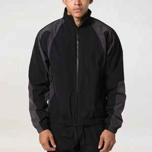Ensemble deux pièces hiver décontracté écologique coupe-vent en softshell tissé avec logo, en polyester/coton épais, veste à capuche et pantalon - Product Image 6