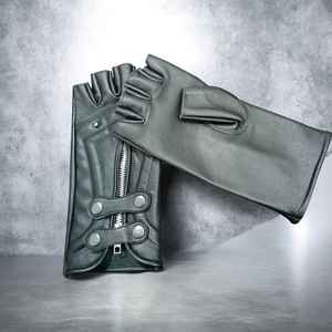 Gants de sport d'extérieur, conduite, équitation, style vintage, unisexe, antidérapants, compatibles écran tactile, avec sangle de poignet réglable et fermeture éclair - Product Image 1