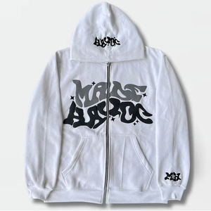 Sudadera con capucha de forro polar grueso, personalizada, extragrande, con cremallera, lisa, estilo urbano, vintage, desgastada, con bolsillos, para hombre - Product Image 6