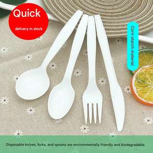 Cubiertos Desechables Ecológicos Biodegradables de Maíz al por Mayor, OEM, ODM, Hechos a Medida, Cuchillos, Tenedores, Cucharas, Toallas de Papel - Product Image 3