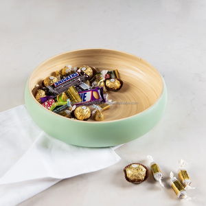 Cuenco de bambú lacado vietnamita de 12 pulgadas, cuenco decorativo, tazón Natural para cocina, comedor o decoración del hogar - Product Image 5