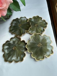 Sous-verres en résine agate de luxe, faits à la main, décoratifs, pour table, porte-gobelets pour tasses à café, tasses à thé, table à manger - Product Image 3