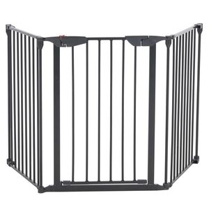 Recinzione per Caminetto Pieghevole in Ferro a 3 Pezzi, Moderna, 179,2*74,8*2cm, Nera, per Calore e Campeggio, Adatta per Combustibile a Legna - Product Image 1