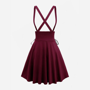 Jupe gothique PRO-GF pour femme - Mini-jupe trapèze avec boucle en forme de cœur, lacets et détails à œillets croisés - Product Image 2