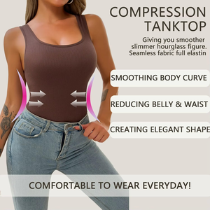Conjunto de Top Corto de Punto Acanalado Marrón con Cuello Redondo para Mujer y Jeans de Cintura Alta de Mezcla de Algodón y Spandex de Color Liso, Ajuste Regular - Product Image 4