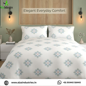 ผ้าปูที่นอนซุปเปอร์คิง 120x120* ผ้าฝ้ายแท้ 100% สีขาว ลายพิมพ์อะควา |   ผ้าปูที่นอนเนื้อนุ่ม ระบายอากาศได้ดี พร้อมปลอกหมอน 2 ใบ - Product Image 2