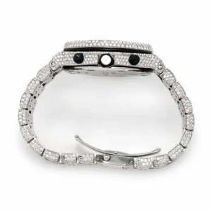 Reloj Cronógrafo Moissanite Totalmente Cubierto de Diamantes, Reloj de Pulsera de Lujo en Acero Inoxidable Plateado, Estilo Diamante - Product Image 3