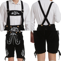 Klassische Bayerische Oktoberfest Echtleder Lederhosen Herren Traditionelles Deutsches Bierfest-Kostüm 3D-Stickerei Übergröße