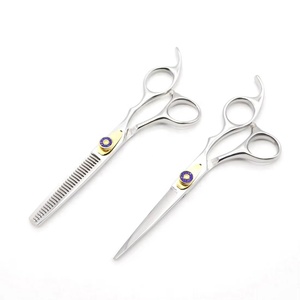 Kit de ciseaux de barbier et de ciseaux à effiler en acier inoxydable personnalisés avec peigne pour salon de coiffure - Product Image 3