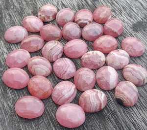 Pierre précieuse naturelle de rhodochrosite ovale cabochon, dos plat, calibrée, pierre en vrac pour la fabrication de bijoux, fournisseur en gros - Product Image 1