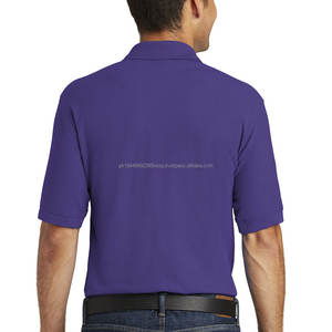 Nueva Camiseta de Golf de Punto de Algodón Color Morado al por Mayor 2023, OEM, Lisa, Bordada, de Alta Calidad, Personalizada, Cuello Alto, para Hombre, de Secado Rápido - Product Image 3