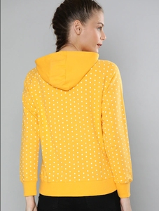 Sweat-shirt jaune à col rond pour femme, manches longues, 100 % coton tricoté, style automne, imprimé lettres sur le devant, coupe classique - Product Image 4