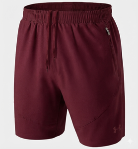 Summer Casual Quick-drying Breathable Pure Color Wrinkle-Resistant Zipper Pocket Stretch <b>Elastic</b> Men's Shorts - Product Image 1