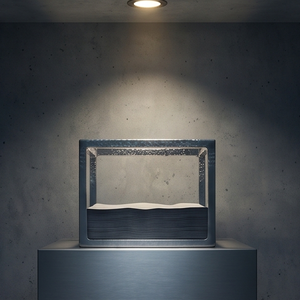 Porte-serviettes en métal texturé martelé, design boîte ouverte cubique, pour cuisine et salle à manger, vente en gros - Product Image 1