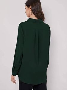 Chemise crop top oversize pour femme, confortable, style coréen, boutonnée - Product Image 4
