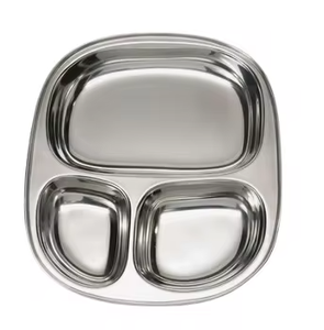 Bandeja multifuncional moderna para servir comida Thali con compartimentos reutilizables, bandeja ecológica de acero inoxidable duradero. - Product Image 5
