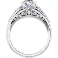 Bague vintage en or blanc 14 carats avec diamant de laboratoire certifié IGI, taille ovale 2,00 carats, clarté VS1, couleur F, pour femme.