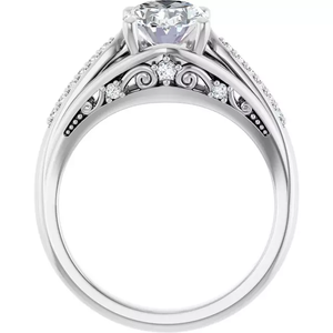 Anillo de Diamante Cultivado en Laboratorio con Certificación IGI, Corte Ovalado de 2.00 Quilates, Claridad VS1, Color F, Oro Blanco de 14k, Estilo Vintage, para Joyería Femenina - Product Image 3
