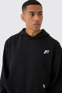 Sweat-shirt à capuche surdimensionné en molleton 100 % coton épais pour hommes, avec logo brodé personnalisé sur le devant – Vente en gros - Product Image 2