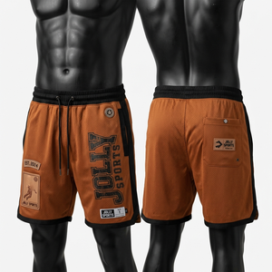<b>Mens</b> Basketball <b>Shorts</b> Premium GSM Breathable Mesh Orange Black Side Panel Custom Print Embroidery <b>Patch</b> Logo <b>men's</b> <b>shorts</b> - Product Image 1