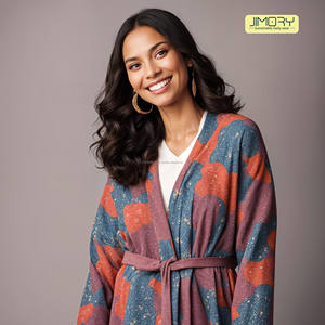 JE2055, venta al por mayor, ropa personalizada 2025, ropa de mujer, vestido estampado de Cachemira polar y Cárdigan para mujer, algodón del Reino Unido - Product Image 6