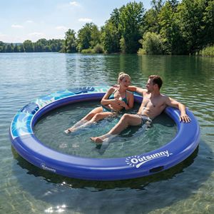 Piattaforma Galleggiante Gonfiabile Blu da 8 Piedi, Amaca Acquatica per Laghi, Piscine, Oceani - Struttura Gonfiabile per Divertimento Acquatico - Product Image 2