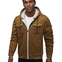 Blouson Bomber Unisexe en Polaire Respirant et Écologique avec Capuche, Couleur Unie, Fermeture Éclair, Décontracté, Printemps, Poches, Style Urbain