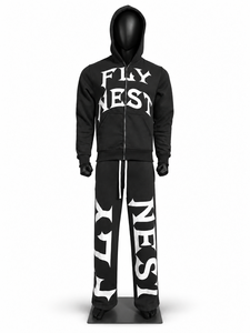 OEM Unisex <b>Full</b> <b>Zip</b> <b>Hoodie</b> and Sweatpants Set Regular Fit Autumn Embroidered Stonewashed Streetwear Tracksuit - Product Image 1