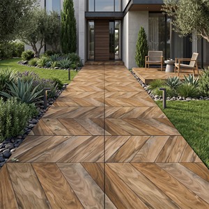 Azulejos de Porcelana Iroka Wenge de 600x600 mm, Aspecto de Madera, Color Marrón, para Interiores Residenciales y Comerciales - Product Image 1