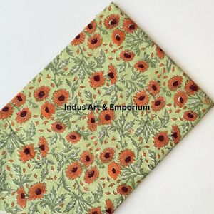 Tela de Algodón Cambray Estampada a Bloques 60x60, Tela de Algodón con Estampado Tradicional Jaipuri - Product Image 5