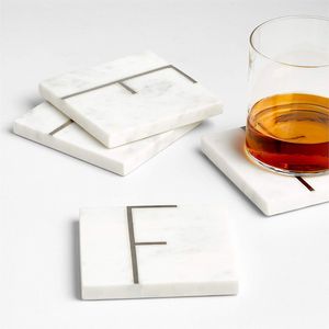 Eco-Friendly Polished Stone Marble Coasters Durable Washable Natural <b>Drinkware</b> <b>Accessories</b> - Product Image 1