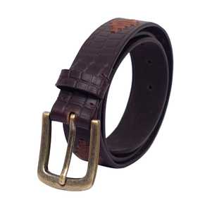 Ceinture Polo de Luxe en Cuir de Vache Indien Bleu Glacé avec Boucle à Bande Rouge, Qualité Supérieure, Fabriquée en Alliage Véritable - Product Image 4
