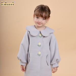 Manteau en laine douce pour filles, automne, écologique, respirant, vêtements pour enfants ODM, vente en gros de vêtements pour bébés, Vietnam-DR4493 - Product Image 1