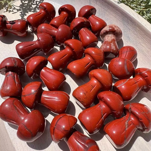 Piedras de Jaspe Rojo Natural Talladas en Forma de Hongo, Decoración de Cristal para Sanación, Hongos de Piedras Preciosas al por Mayor - Product Image 3