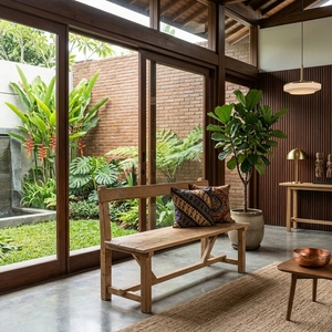 Teak Wood <b>Garden</b> <b>Bench</b> Outdoor Wooden Seating Farm Style Patio Furniture <b>Bench</b> with Backrest Traditional Home Living Room Box - Product Image 4