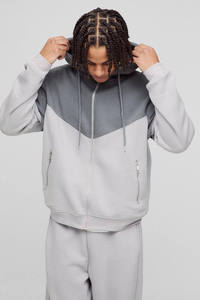 Custom Men’s Gray Tracksuit <b>Set</b> Color Block Hoodie <b>Jogger</b> Pants Matching Streetwear Casual Two Piece Sportswear - Product Image 3