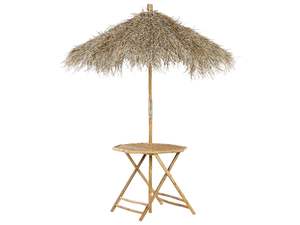Factory Price Bamboo <b>Umbrella</b> <b>Base</b> Patio Outdoor Beach Resort Palm Leaf <b>Umbrella</b> with Bamboo <b>Stand</b> Made in Vietnam - Product Image 2