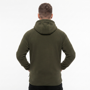 Veste à capuche zippée épaisse pour homme, style usé, en molleton de coton, écologique - Product Image 2